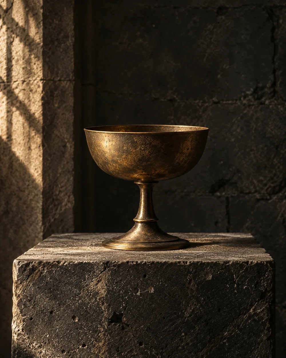A bronze grail symbolising the Nightingrail project